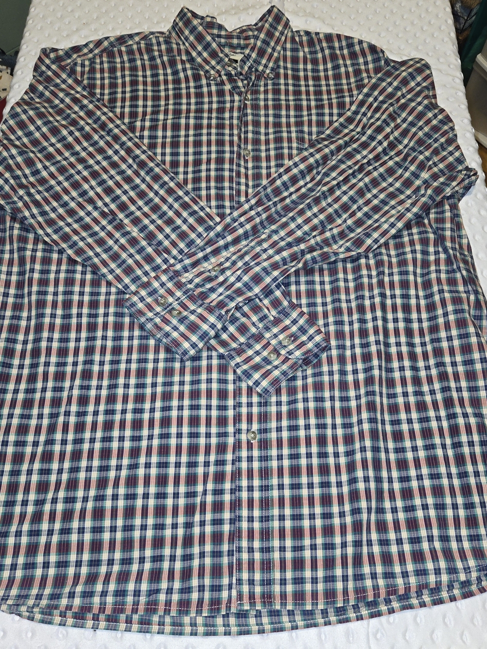 Wrangler Riata Western Shirt XXL 18.5 36/37 Plaid Button‎ Up Long Sleeve Mens